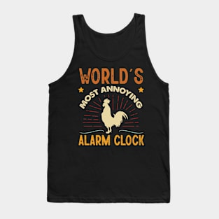 World's Most Annoying Alarm Clock Funny Farm Animal Tank Top